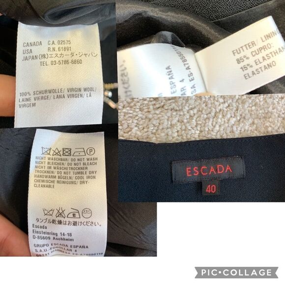 Escada Black ruched asymmetrical zipper skirt size 40 - Picture 8 of 12